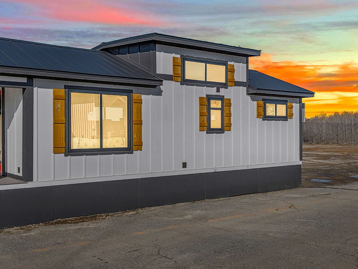 Modern Farmhouse in the evening