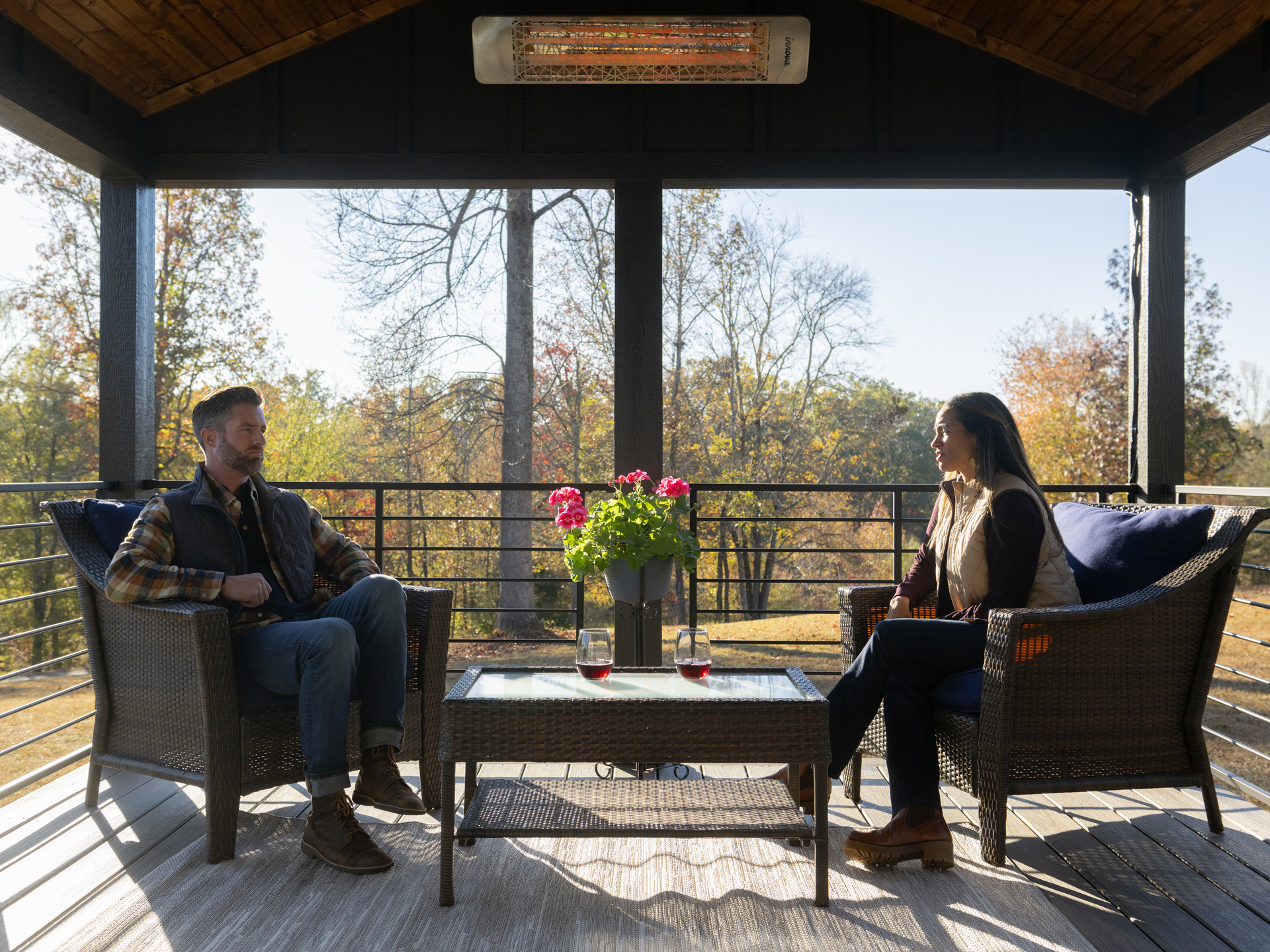 Shaded Porch with Heater